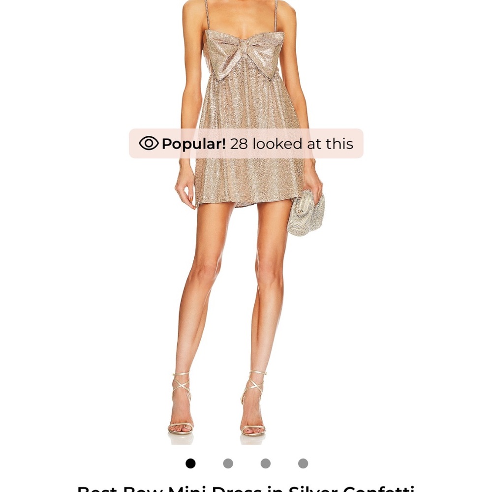 Show Me Your MuMu Best Bow Mini Dress in Silver Confetti